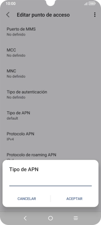 Introduce default y pulsa ACEPTAR. Introduce default y pulsa ACEPTAR.
