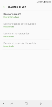 Pulsa el tipo de desvío deseado. Pulsa el tipo de desvío deseado.