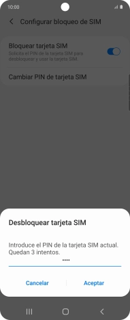 Introduce tu código PIN y pulsa Aceptar. Introduce tu código PIN y pulsa Aceptar.