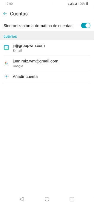 Pulsa la cuenta de correo electrónico deseada. Pulsa la cuenta de correo electrónico deseada.
