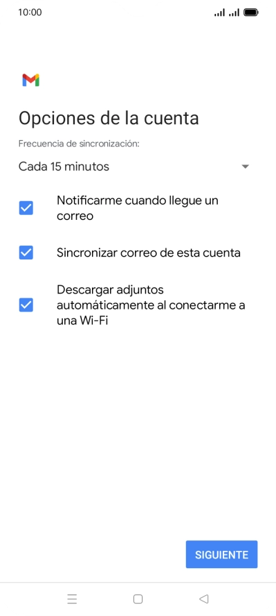Si aparece en la pantalla esta imagen, tu cuenta de correo electrónico ha sido reconocida y configurada automáticamente. Sigue las indicaciones de la pantalla para introducir más información y terminar la configuración. Si aparece en la pantalla esta imagen, tu cuenta de correo electrónico ha sido reconocida y configurada automáticamente. Sigue las indicaciones de la pantalla para introducir más información y terminar la configuración.