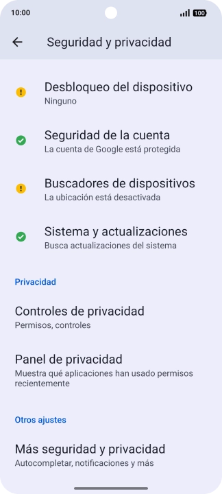 Pulsa Desbloqueo del dispositivo. Pulsa Desbloqueo del dispositivo.