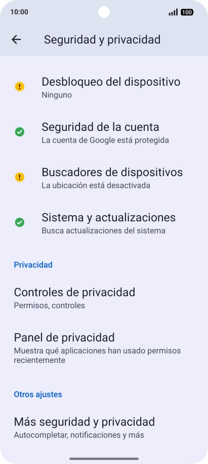 Pulsa Desbloqueo del dispositivo. Pulsa Desbloqueo del dispositivo.
