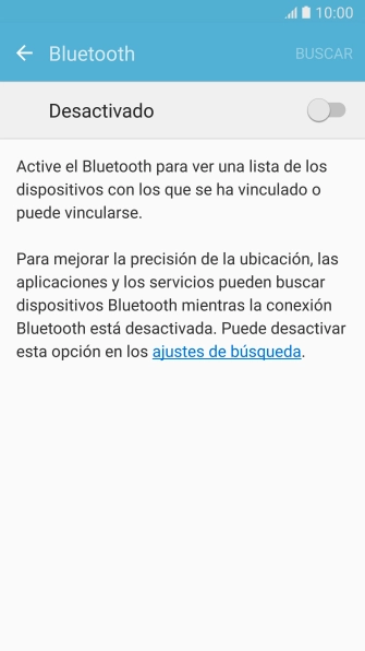 Pulsa el indicador para activar la función.