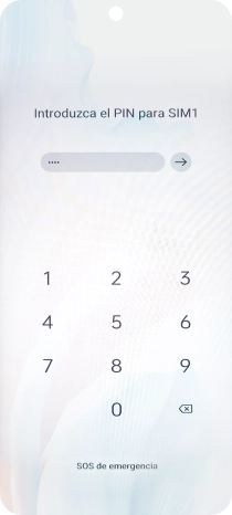 Si tu tarjeta SIM está bloqueada, introduce el código PIN y pulsa la flecha hacia la derecha. Si tu tarjeta SIM está bloqueada, introduce el código PIN y pulsa la flecha hacia la derecha.