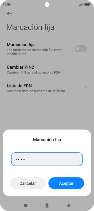 Introduce el código PIN2 y pulsa Aceptar. Introduce el código PIN2 y pulsa Aceptar.