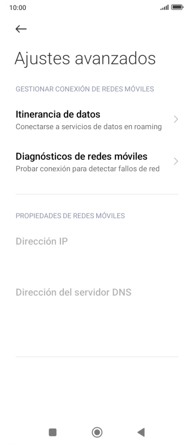 Pulsa Itinerancia de datos. Pulsa Itinerancia de datos.