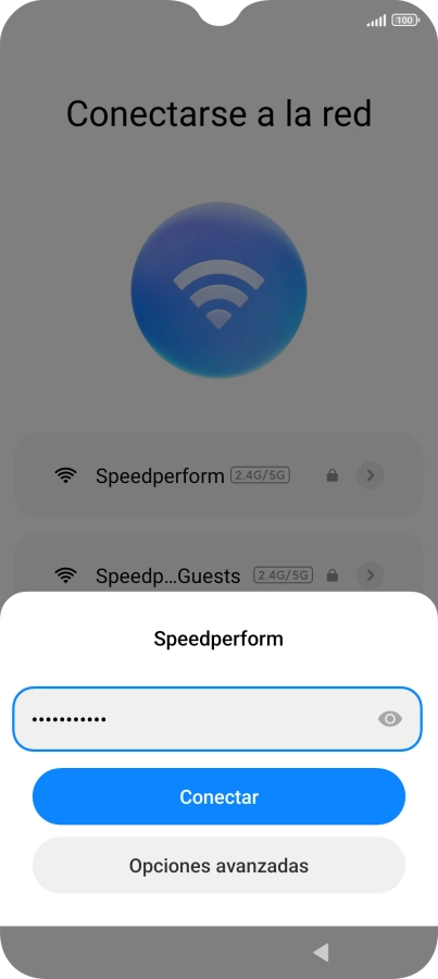 Introduce la contraseña de la red wifi y pulsa Conectar. Introduce la contraseña de la red wifi y pulsa Conectar.