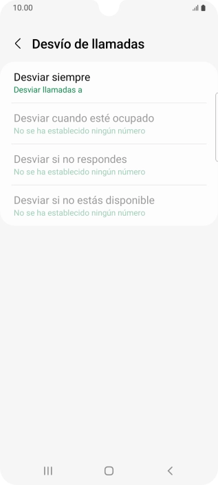 Pulsa el tipo de desvío deseado. Pulsa el tipo de desvío deseado.