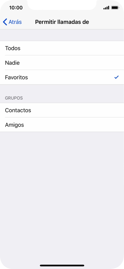 Pulsa el ajuste deseado para seleccionar qué contactos te pueden llamar cuando la función de Pulsa el ajuste deseado para seleccionar qué contactos te pueden llamar cuando la función de
