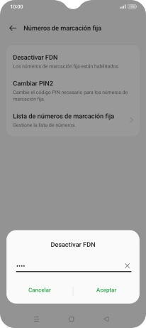 Introduce el código PIN2 y pulsa Aceptar. Introduce el código PIN2 y pulsa Aceptar.