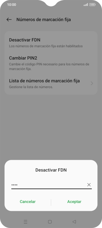 Introduce el código PIN2 y pulsa Aceptar. Introduce el código PIN2 y pulsa Aceptar.