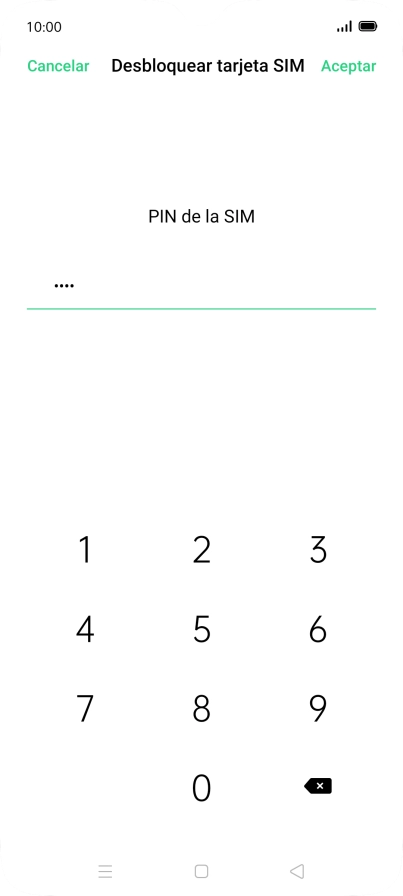Introduce tu código PIN y pulsa Aceptar. Introduce tu código PIN y pulsa Aceptar.