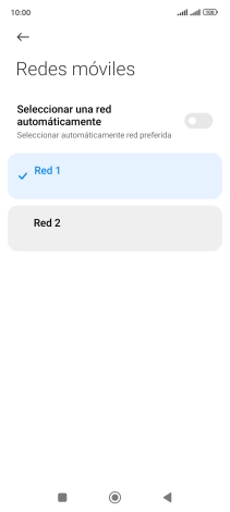 Pulsa la red deseada. Pulsa la red deseada.