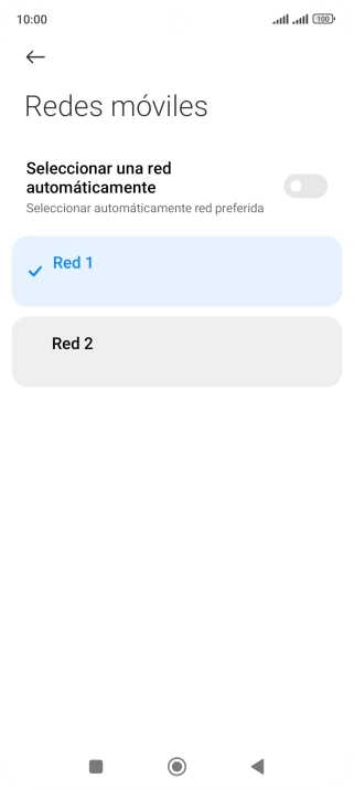 Pulsa la red deseada. Pulsa la red deseada.