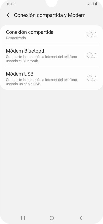 Pulsa Conexión compartida. Pulsa Conexión compartida.