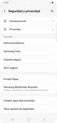 Pulsa Otros ajustes de seguridad. Pulsa Otros ajustes de seguridad.