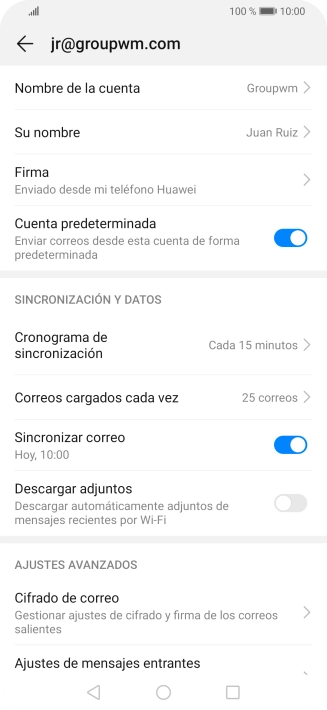 Pulsa Nombre de la cuenta. Pulsa Nombre de la cuenta.