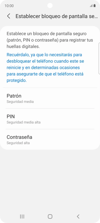 Pulsa el código de seguridad deseado y sigue las indicaciones de la pantalla para crear un código de seguridad del teléfono adicional. Pulsa el código de seguridad deseado y sigue las indicaciones de la pantalla para crear un código de seguridad del teléfono adicional.