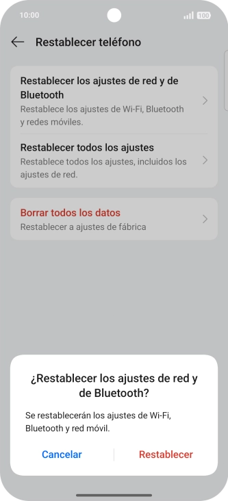 Pulsa Restablecer.
