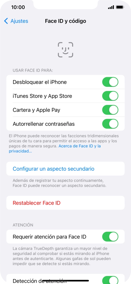 Pulsa el indicador junto a los ajustes deseados para activarlos o desactivarlos. Pulsa el indicador junto a los ajustes deseados para activarlos o desactivarlos.
