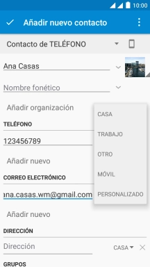 Pulsa el tipo de correo electrónico deseado. Pulsa el tipo de correo electrónico deseado.
