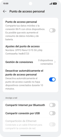Pulsa Ajustes del punto de acceso. Pulsa Ajustes del punto de acceso.