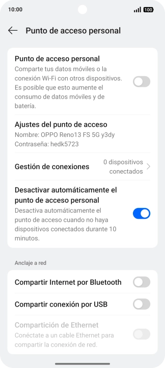 Pulsa Ajustes del punto de acceso. Pulsa Ajustes del punto de acceso.