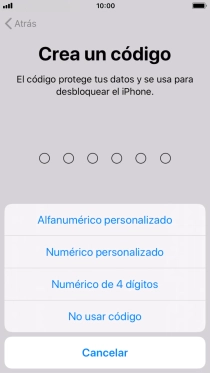 Sigue las indicaciones de la pantalla para activar el uso del código de seguridad o pulsa No usar código. Sigue las indicaciones de la pantalla para activar el uso del código de seguridad o pulsa No usar código.
