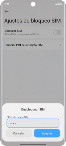 Introduce tu código PIN y pulsa Aceptar. Introduce tu código PIN y pulsa Aceptar.