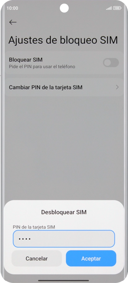 Introduce tu código PIN y pulsa Aceptar. Introduce tu código PIN y pulsa Aceptar.