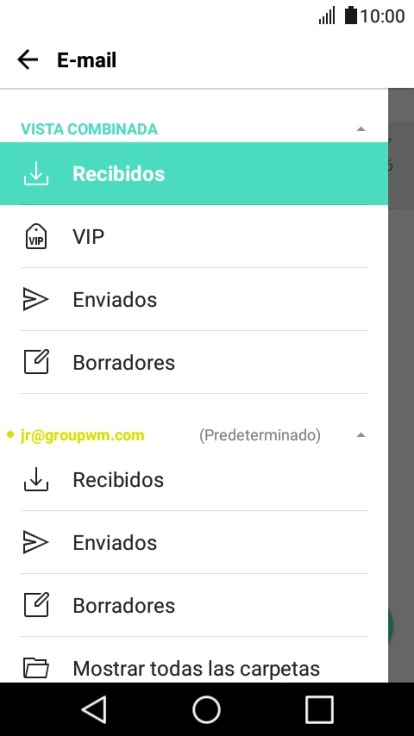 Pulsa Recibidos bajo la cuenta de correo electrónico deseada. Pulsa Recibidos bajo la cuenta de correo electrónico deseada.