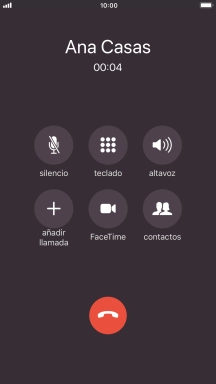 Pulsa el icono de finalizar llamadas para colgar.