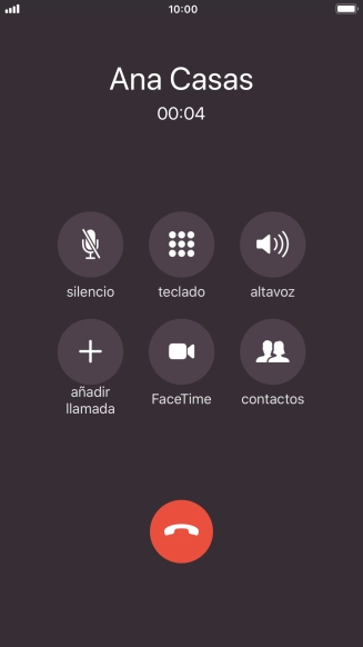 Pulsa el icono de finalizar llamadas para colgar. Pulsa el icono de finalizar llamadas para colgar.
