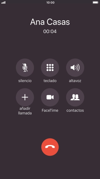 Pulsa el icono de finalizar llamadas para colgar.