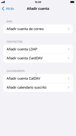 Pulsa Añadir cuenta de correo.