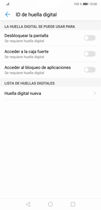 Pulsa Huella digital nueva. Pulsa Huella digital nueva.