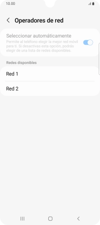 Pulsa la red deseada. Pulsa la red deseada.