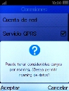 Si activas el roaming de datos, pulsa la tecla de selección izquierda.