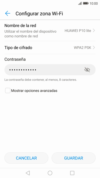 Introduce el nombre deseado de la conexión wifi y pulsa GUARDAR. Introduce el nombre deseado de la conexión wifi y pulsa GUARDAR.
