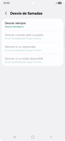 Pulsa el tipo de desvío deseado.