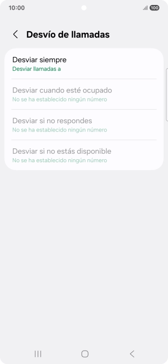 Pulsa el tipo de desvío deseado.