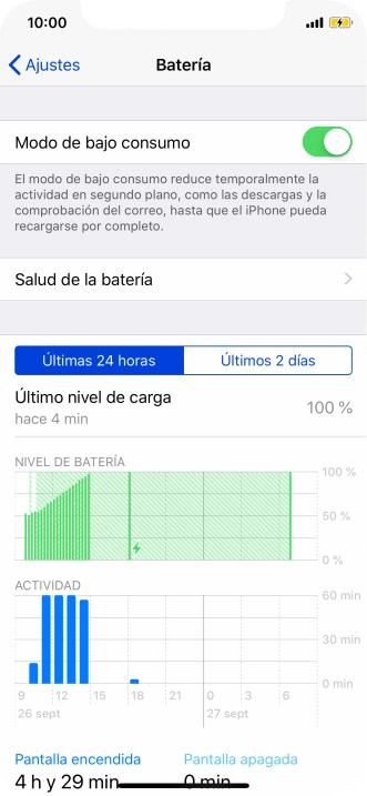 Desliza el dedo hacia arriba desde la parte inferior de la pantalla para terminar y volver a la pantalla de inicio.