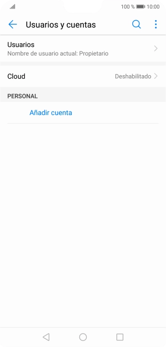 Pulsa Añadir cuenta. Pulsa Añadir cuenta.