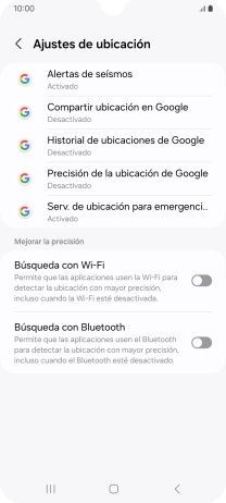 Pulsa Precisión de la ubicación de Google.