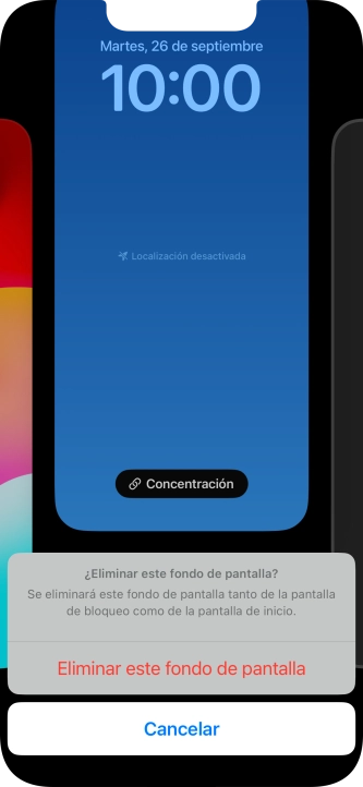 Pulsa Eliminar este fondo de pantalla. Pulsa Eliminar este fondo de pantalla.