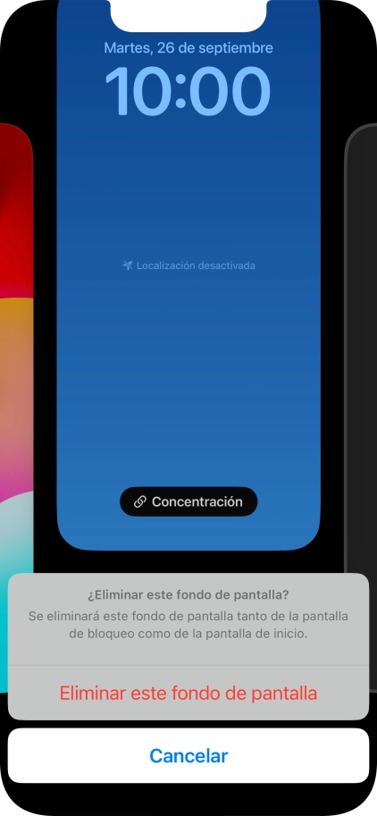 Pulsa Eliminar este fondo de pantalla. Pulsa Eliminar este fondo de pantalla.