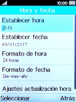 Selecciona Ajustes actualización hora. Selecciona Ajustes actualización hora.