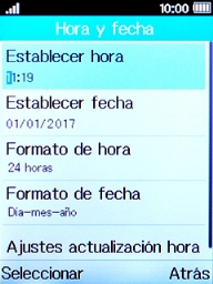 Selecciona Ajustes actualización hora. Selecciona Ajustes actualización hora.