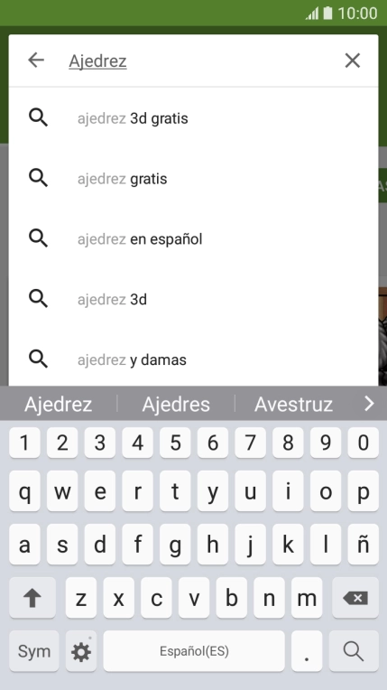 Introduce el nombre del tema o de la app y pulsa el icono de búsqueda.